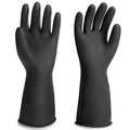 Chemical Resistant Gloves, 14" Long Black Waterproof Alkali/Acid/Oil Resistant Reusable Heavy Duty Rubber Gloves for Cleaning, Dishwashing, Gardening