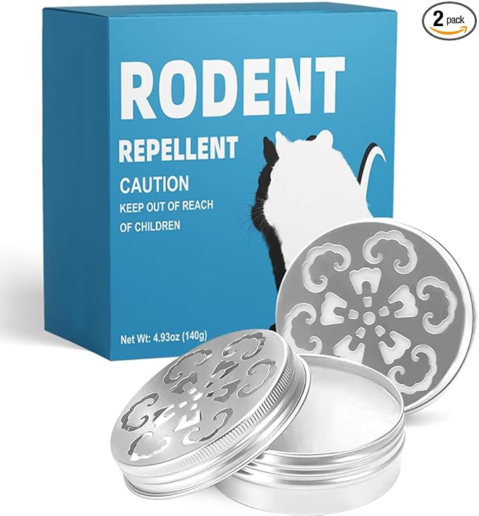 Rodent Repellent for Cars with Peppermint Oil, Mouse Repellent for Cars, Mice Repellent for Indoor Outdoor, Rodents Repellent for House, Rat Deterrent Outdoor -2P