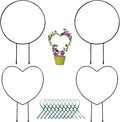 Legigo Black Metal Plant Support Trellis - Iron Vine Climbing Holder Rack with 10 Plant Twist Ties for Potted Flowers Indoor (2 Circles & 2 Hearts)