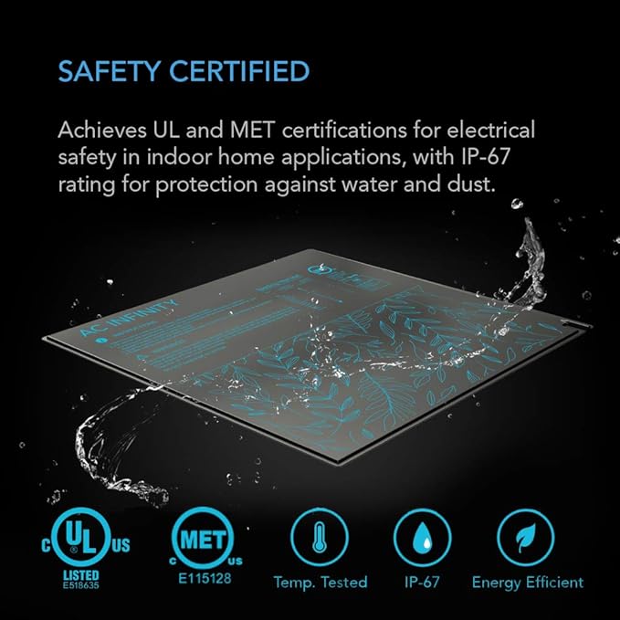 AC Infinity SUNCORE S3, Waterproof Seedling Mat with Heat Controller 10" x 20.75", UL & MET Certified Heating Pad, for Indoor Gardening, Hydroponics, Germination, Cloning