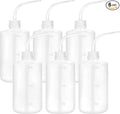 DEPEPE 6pcs 500ml Plastic Safety Wash Bottles - Lab Squeeze LDPE Squirt Tattoo Bottle With Narrow Mouth and Scale Labels (17oz x 6)