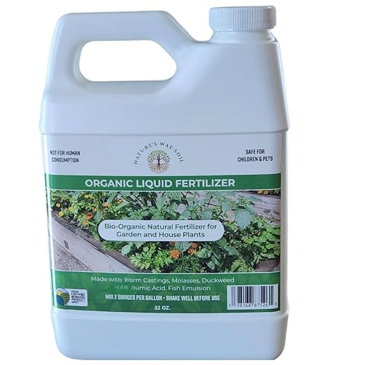 Nature’s Way Soil Indoor Plant Fertilizer – Organic Liquid Houseplant Food with Vitamin B-1 & Aloe Vera – Supports Root Growth & Transplant Recovery – USDA Certified Biobased – Made Fresh Weekly