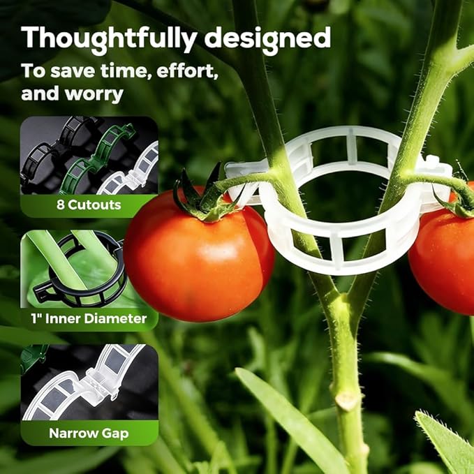 150 PCS Secured Plastic Plant Clip, 2026 New Garden Clips for Climbing Plants, Plastic Trellis Clips Plant Support Clips Tomato Grape Vine Vegetables Plant Fixing Clips (150, Green)