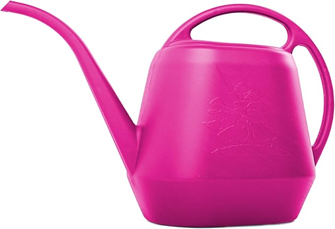 Bloem Aqua Rite 1.1 Gallon (144 Fl Oz) Fuschia Resin Watering Can for Indoor and Outdoor Use
