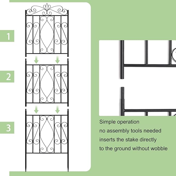 unho 2 Pack 71.6x20in Iron Arch Garden Trellis with Black Metal Coating–Perfect for Supporting Climbing Plants Outdoor, Roses, Vines, Flowers, and Vegetables