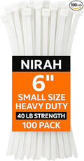 Small Zip Ties 6 inch, Clear, 40lbs strength, Multi-Purpose, Self-locking, Small Size Cable Ties White, Mini Wire Ties, Tiny Tie Wraps for Crafts, Wreath, Electrical, Home, Garden & Office by Nirah