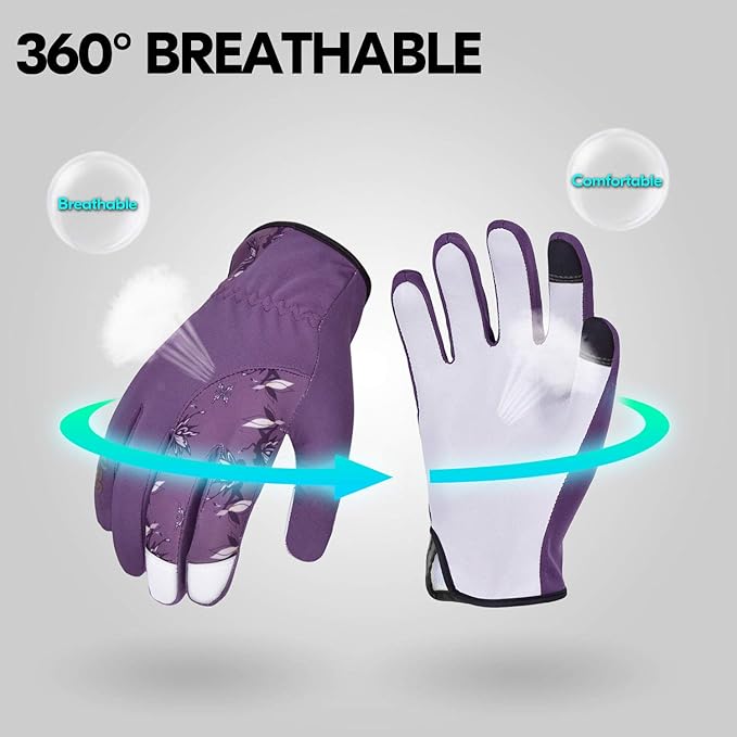 Vgo... Gardening Gloves for Women,Puncture-proof,Thornproof,Safety Work Gloves for Weeding,Digging,Touchscreen,Goat Leather(M,Green,GA7454)