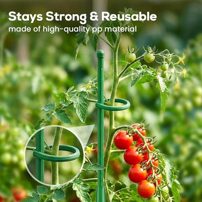 Adjustable Plant Support Stakes, Telescoping Support Sticks with Clips for Indoor & Outdoor Potted Plants, Monstera, Orchids, Tomatoes & Vines (5, 14.2 in)