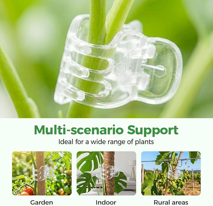 Plant Clip Secured Plastic Plant Clip, Orchid Clips Plant Orchid Support Clips Flower and Vine Clips, for Climbing Plants Clips for Tomato Grape Vine Vegetables Plant Clips (100pcs)