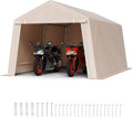 VEVOR 10x15 ft Instant Garage Portable Carport Car Canopy, Outdoor Portable Storage Shed with Roll-up Zipper Door and Ventilated Windows for Cars, Garden Tools