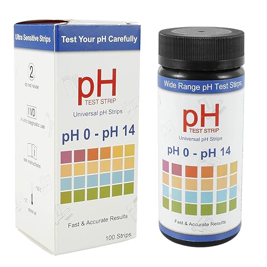 100 Soil pH Test Kit, 0-14 PH Test Strips, Fast and Accurate Soil Testing Paper, Soil Acidity Detector Plant Care Tool, for Indoor Outdoor Garden Lawn Farm