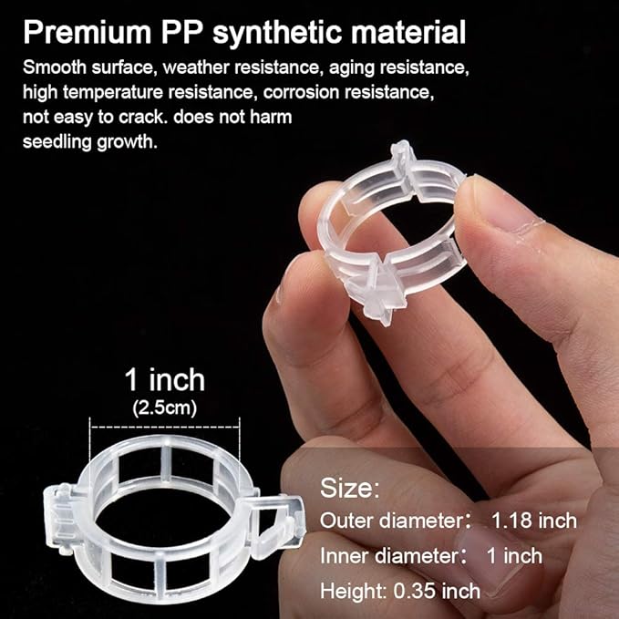 200PCS Plant Support Garden Clips, Vegetable Tomato Supports Trellis Clip Tape for Climbing Crop Vine Twine String Cage Ties Stakes, Grow Strawberry Rose Grape Cucumber Orchid Pea Pothos Melon Tree