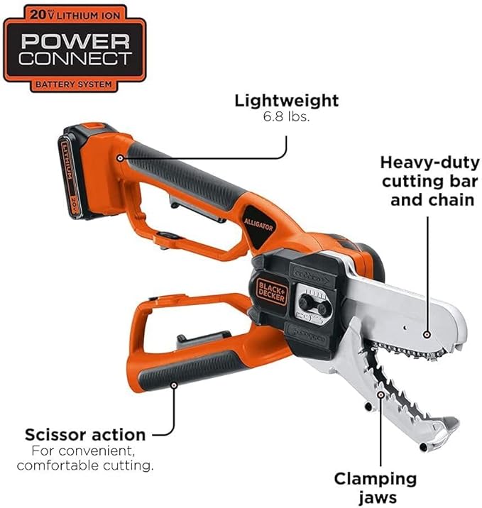 BLACK+DECKER 20V MAX* Garden Loppers Cordless Chainsaw, Loppers for Tree Trimming Heavy Duty (LLP120)