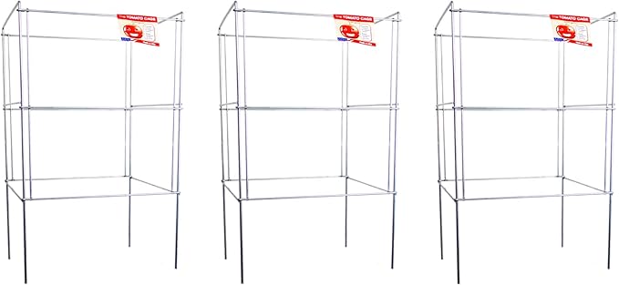 Cedar Ridge Square Foldable Flower Support Cage – Heavy-Duty Plant Support for Peonies, Mums & Pepper Plants – Ideal for Flower Beds & Garden Borders. Made in USA (13x24) – 3-Pack