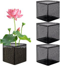 EBaokuup 4 Pcs Aquatic Pond Planting Bags-7" Reusable Mesh Water Garden Pond Plant Pot-Breathable Black Square Lily Plant Pots for Pond Bog Plant Garden Terrestrial Plant
