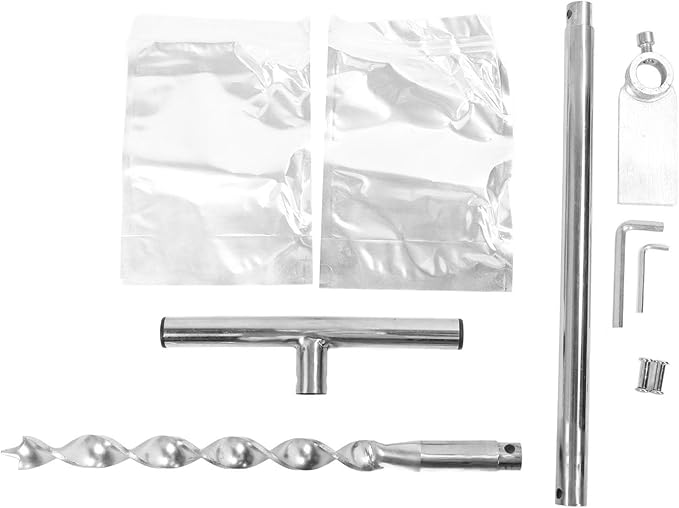 Stainless Steel T Handle Probe Rod with Reusable Sample Bags, Portable Soil Sampler, Soil Test Kits for Lawn Garden Farm Soil Sampling, Easy Setup Soil Core Sampling Kit