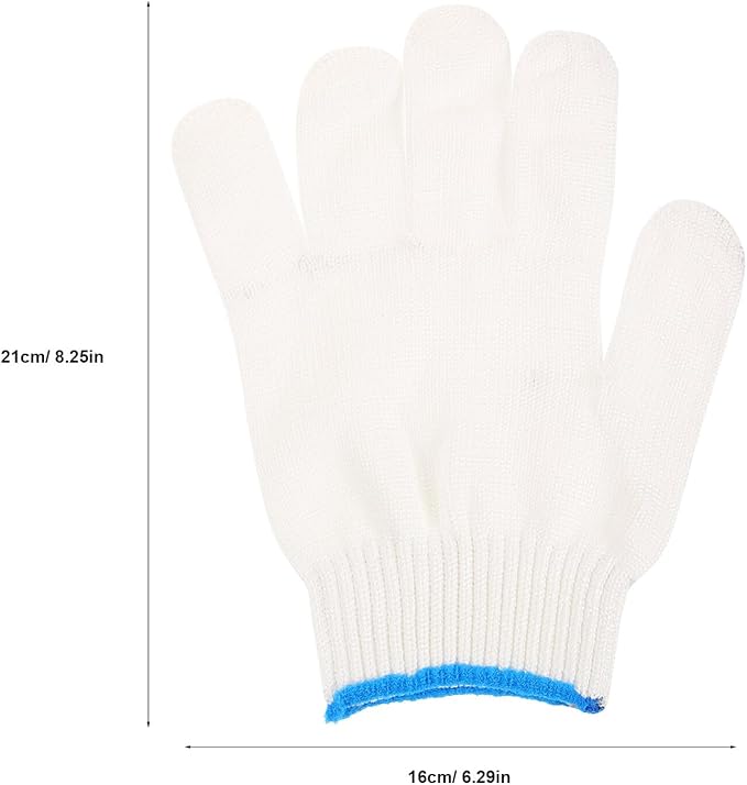 12 Pairs Anti-slip Cotton Thread Work Gloves Heavy Duty Nylon Safety Gloves for Construction Gardening Outdoor Use Xl