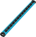 WORKPRO Magnetic Socket Organizer, 1/4-Inch Drive Aluminum Alloy Socket Rail, Heavy Duty Socket Holder, Socket Rack Kit 1/4-Inch x 12 Clips Sky Blue (Socket not Included)