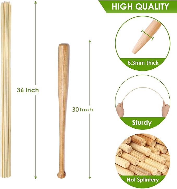 100 PCS 3FT Bamboo Plant Stakes, 6.3mm Thick – 36 Inch Bamboo Sticks for Indoor & Outdoor Plants – Garden Plant Support Stakes for Tomato, Beans, Climbing Plants & More