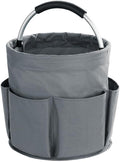 Wooha Tool Bag 17L Garden Tool Organizer Foldable Tool Storage Basket Outdoor Beach Storage Bag（Grey）