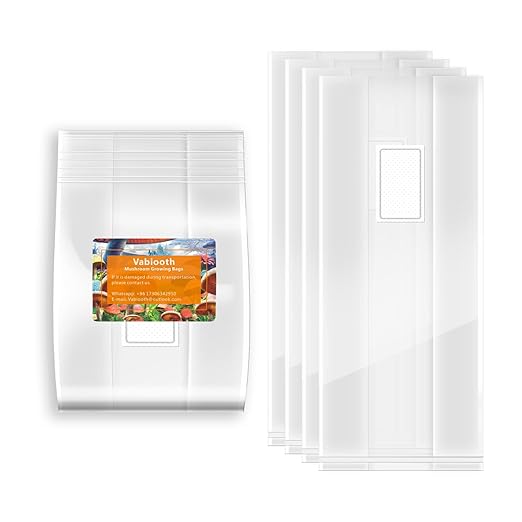 Large Extra Thick 100 Packs Mushroom Grow Bags, 6 Mil Spawn Bags 5.5" X 9.8" X 25.6" with 0.2 Micron Filter Breathable Autoclavable Durable