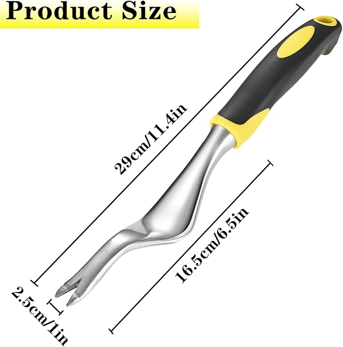 Weed Puller Hand Weeder Tool for Garden, Bend-Proof Leverage Base with V-Shaped Forks for Easy Weed Removal & Deeper Root Digging, Weeding Digger Tool with Ergonomic Handle for Farm Lawn Yard