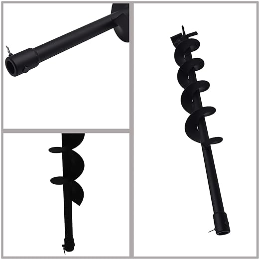 4 Inch Auger Bit Pneumatic Column Fence Digger Soil Drill Bit 4 Inch Ball Bed Digging Pile Hole Planting Tool for Inside Diameter 3/4 Inch Shaft Auger