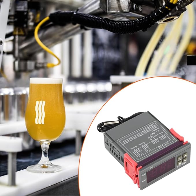Digital Temperature Controller, Temp Control Thermostat Temperature Controller Temp Sensor Electric Centigrade Control Switch for Incubator Brooder Refrigerator Fermenter Home Brewing 110 220V