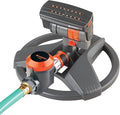 Gardena (69-84BZMX) ZoomMaxx Adjustable Sprinkler with Built in Timer Weighted Base for Precise Watering up to 2,300 Sq Ft, Compatible with Any Hose Brand, Made in Germany 5 Year Warranty