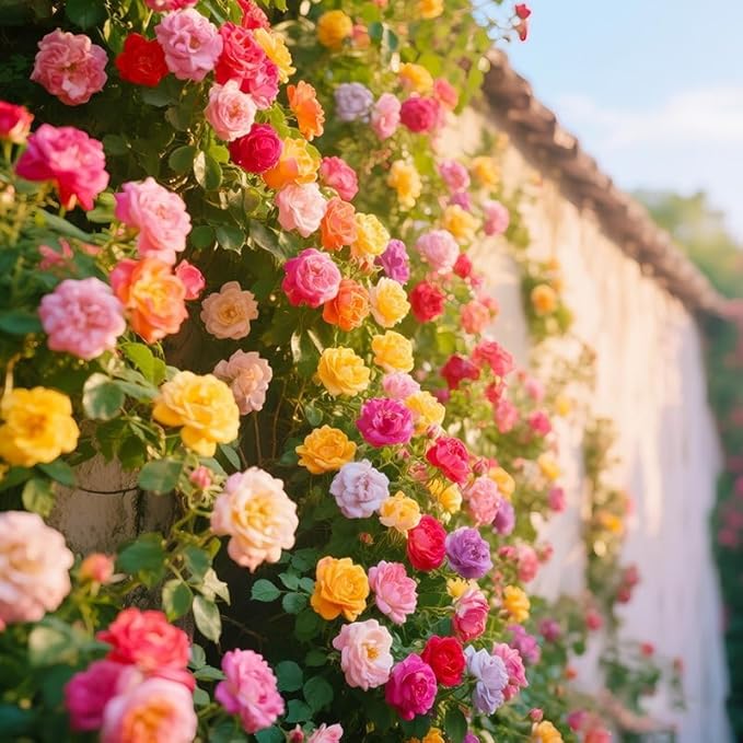 160pcs Climbing Rose Flower Seeds for Planting- Fragrant Blooming Flower Garden Seeds Pack - Non-GMO Heirloom for Outdoor Garden, Balcony, Trellis, Fence Decoration