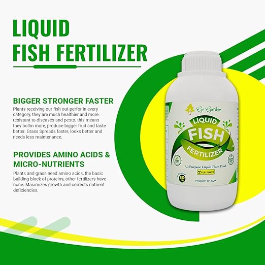 Go Garden Liquid Fish Fertilizer for Plants - Widely Used for Lemon Plant - All Purpose Liquid Fertilizer Vigorous Plant Growth 250 ML