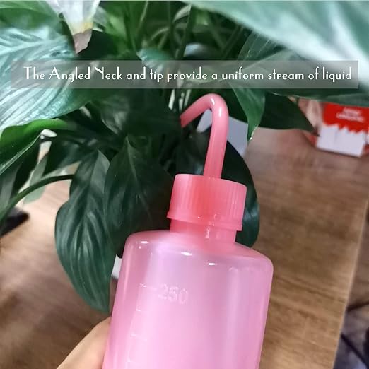 Valchoose Professional 250ml Tattoo Wash Bottle 8.5oz (Pink), Narrow Mouth Squeeze Bottle for Medical Lab Irrigation Squeeze Sprinkling Can Wash Plant Bottle (1Pack)