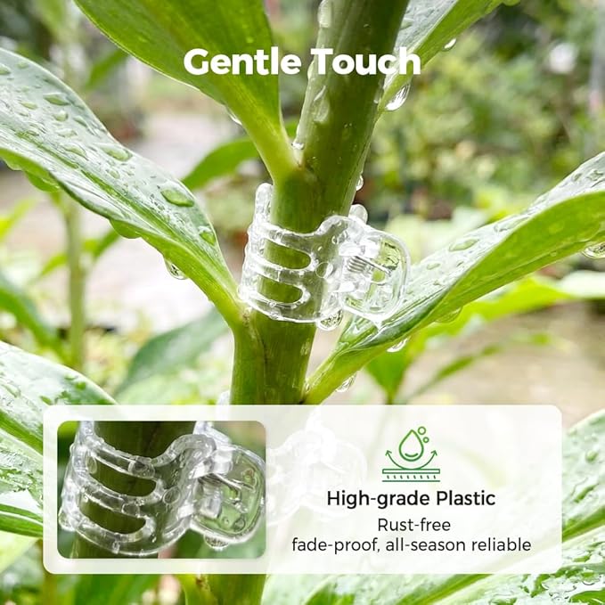 Plant Clip Secured Plastic Plant Clip, Orchid Clips Plant Orchid Support Clips Flower and Vine Clips, for Climbing Plants Clips for Tomato Grape Vine Vegetables Plant Clips (100pcs)