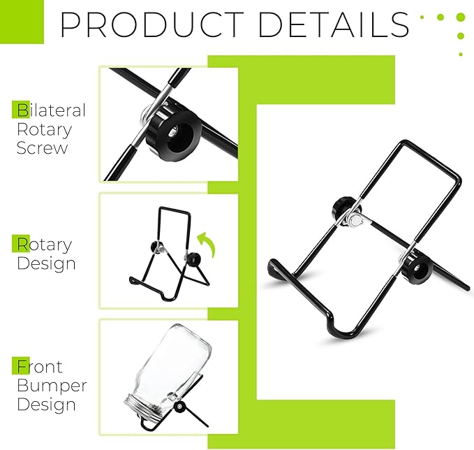 12 Pack Sprouting Stands for Wide and Regular Mouth Mason Jars Canning Jars Holder Stainless Steel Foldable Adjustable Stands for Growing Organic Sprouting