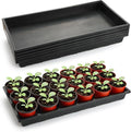 1020 Nursery Pot Trays 5 Pack, Plastic Flat Seed Starter Tray, Reusable Seedling Starting Tray for Holding and Carrying Plant Pots (Black)