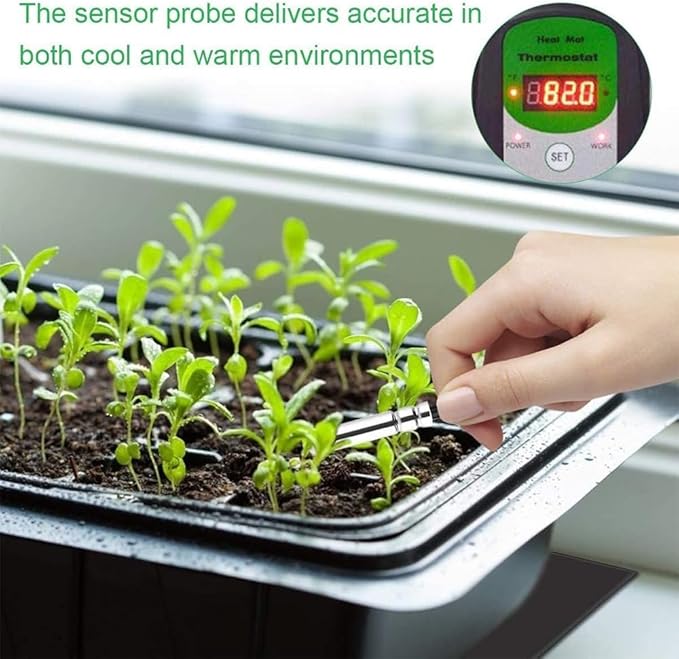 Seedling Heat Mat and Digital Thermostat Combo Set, MET-Certified Plants Heating Mat Warm Hydroponic,Germination, Indoor Gardening, Greenhouse