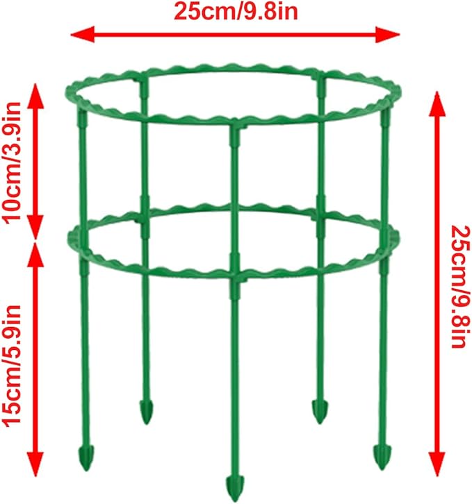 Garden Plant Support Tomato Cages, Adjustable Plant Support Ring Plant Stakes for Indoor Outdoor Plants Flowers Decor