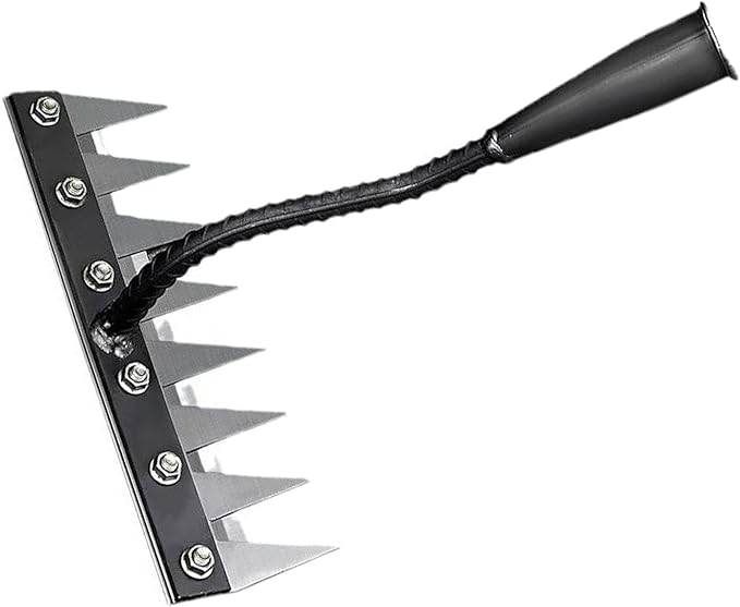 Gardenia Iron Weeding Rake, Iron rake 2.0 for Gardening and Weeding, ironrake The Heavy-Duty Iron Weeding rake(Without Stick) (8 Tooth)