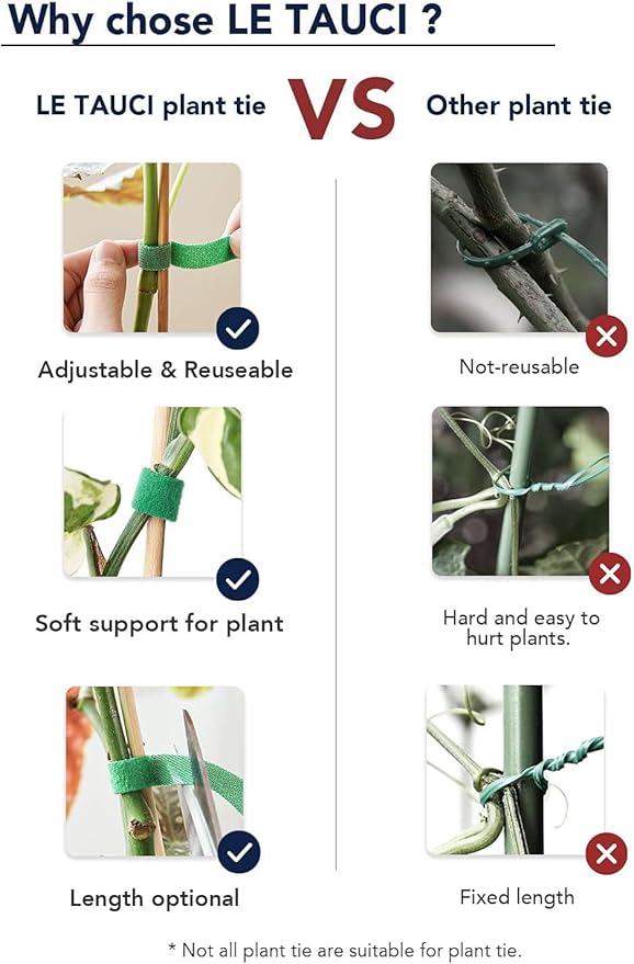 Plant Ties,Garden Tape for Plant,Reusable Adjustable Thicker Support for Growing Flowers,Tomato,Vines,Tree,Strong Grip,Tomato Vines Indoor Outdoor,32.8 ft x 0.47 Inch,1 roll