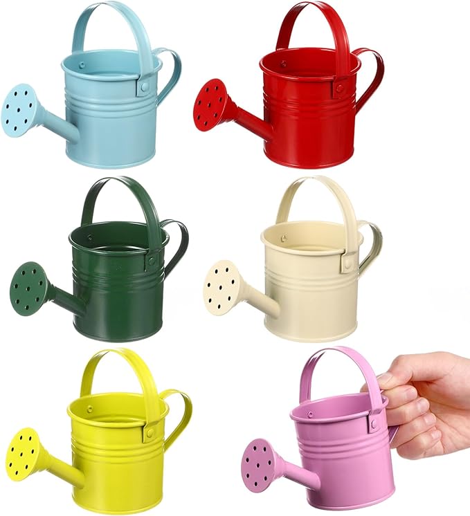 6PCS Kids Metal Watering Can Indoor Plants Small Watering Can for Indoor Plants Mini Gardening Tool Tiny Kettle for Gardening