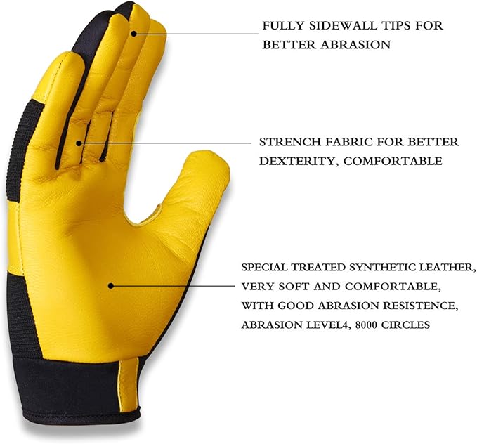 Leather Gardening Gloves Working for Women and Men Utility Dexterity Breathable Garden Work Safety Gloves