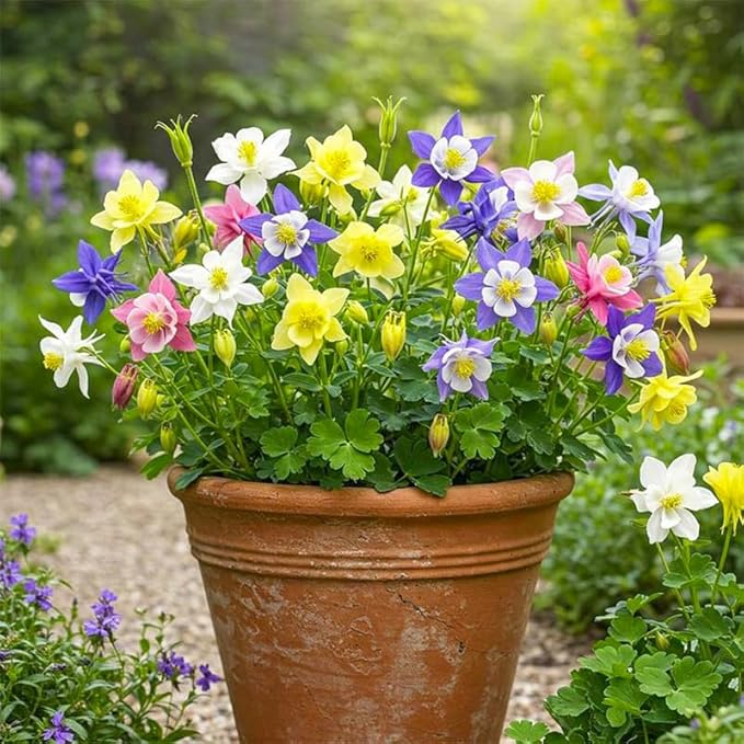 100+ Perennial Aquilegia Hybrida Swan Columbine Garden Flower Seeds for Planting Outdoors-Heirloom Non-GMO Flower Seeds