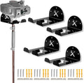 Upgraded Trimmer Rack Wall Mount - 8" Heavy Duty Weed Eater Hanger for Garage Wall, Garden Power Tool Holder Organizer Hooks for Grass Trimmer, Hedge Trimmer, Leaf Blower and Chainsaw, Black, 4 Pack
