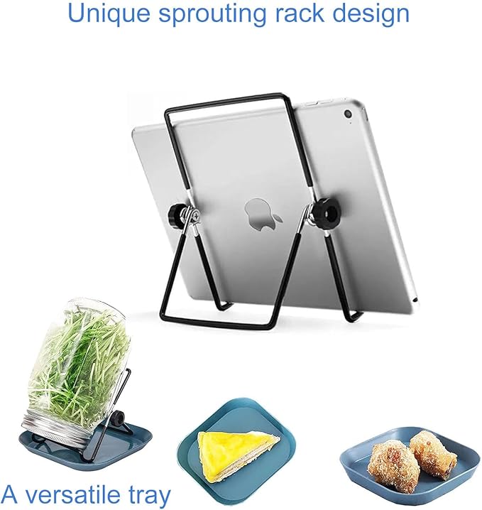 Stainless Steel Sprouting Stands, Tray,For Wide And Regular Canning Jars Holder,For Make Sprouts, Broccoli, Lentil Seeds,Also Used To Phone Tablet Stand(D-4Pcs Large)