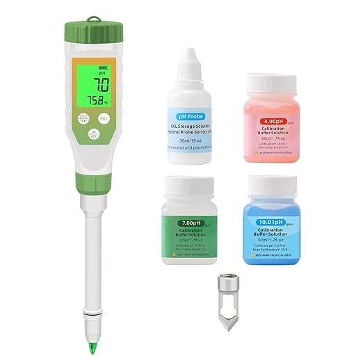 pH Meter for Food, Digital pH Tester with High Accuracy pH Probe for Sourdough and Bread, Food pH Meter for Fermentation Canning, Meat, Cheese, Solid Samples and Water
