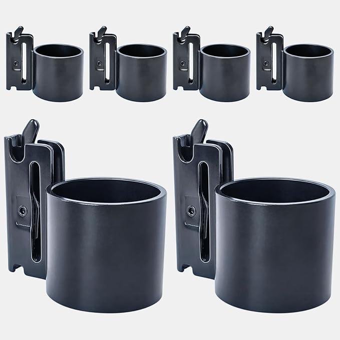 6-Pack E-Track Steel Tool Holders, 2" Circular Tube Tool Hangers Heavy Duty Tool Organizer to Keep Rakes, Shovels, Broom, Tools Stable, E Track Shovel Holder for Trucks, Trailers