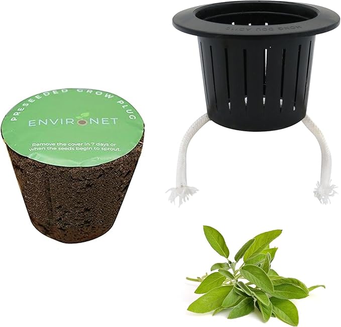 3 Inches Preseeded Herb Seeds Starter Plug for Hydroponic Applications,Seeds Starter Sponge Pod Replacement for Hydroponic Garden kit (Sage)