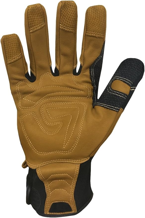 Ironclad Ranchworx Work Gloves RWG2, Premier Leather Work Glove, Performance Fit, Durable, Machine Washable, (1 Pair), RWG2-07-XXXL, Tan/Black