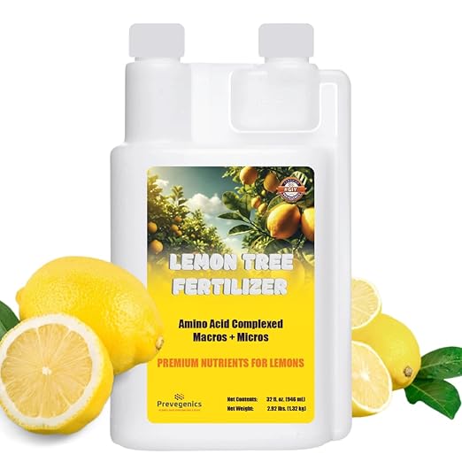 Lemon Tree Fertilizer | (32 fl. oz.) | Easy to Use Liquid Fertilizer for Lemons and Citrus Trees | Liquid Plant Food | Contains Amino Acid Complexed Macronutrients & Micronutrients