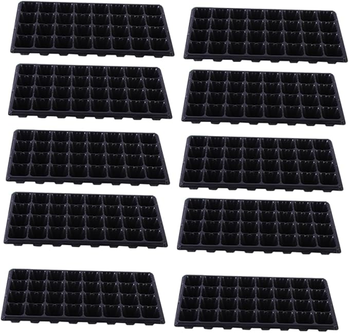 POPETPOP 10pcs Thickened Plant Grow Kit Germination Trays for Outdoor and Indoor Use for Starting Water-Saving and Drought-Resistant for Vegetables and Flowers